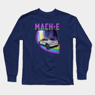 Mach-E Rides the Rainbow Galaxy in Iconic Silver Long Sleeve T-Shirt